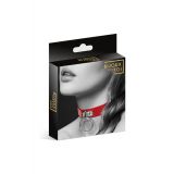 Чокер з кільцем для повідця Bijoux Pour Toi - FETISH Red, екошкіра