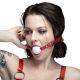 Кляп силіконовий Feral Feelings Silicon Ball Gag Red/White, червоний ремінець, біла кулька