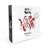 Набір Art of Sex - BDSM Set Leather, 10 предметів, натуральна шкіра, Чорний