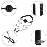 Набір БДСМ - Erospace Wild Play Mouth Gag With Nipple Clamps C15