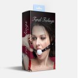 Кляп силиконовый Feral Feelings Silicon Ball Gag Black/White, черный ремень, белый шарик