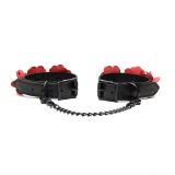 Поножі Liebe Seele Flower Rhythm - Black and Red Leather Flowers Hand Cuffs