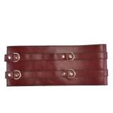 Кожаный пояс для бондажа Liebe Seele Wine Red Waist Cuff M Size