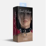 Ошейник для фиксации из натуральной кожи Feral Feelings - D-Rings Black