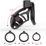 Клетка для пениса LOCKINK SEVANDA Plastic Penis Chastity Cage, черная, 3 кольца разных размеров