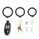 Клетка для пениса LOCKINK SEVANDA Plastic Penis Chastity Cage, черная, 3 кольца разных размеров