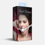 Кляп силіконовий Feral Feelings Silicon Ball Gag White/White, білий ремінець, біла кулька