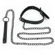 Нашийник з повідком - Bondage Fetish Black Matt Collar With Leash