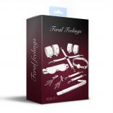 Набір Feral Feelings BDSM Kit 7 White, наручники, поножі, конектор, маска, падл, кляп, затискачі