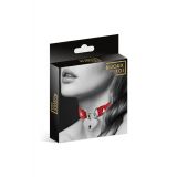 Чокер з замочком-сердечком Bijoux Pour Toi - HEART LOCK Red, екошкіра