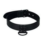 Нашийник з повідком - Bondage Fetish Black Matt Collar With Leash
