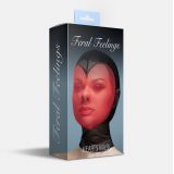 Маска сердце сетка с полностью закрытым лицом Feral Feelings - Hearts Mask Black/Red