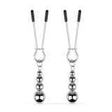 Зажимы для сосков Bedroom Fantasies: Nipple Clamps with Beaded Chain - Silver