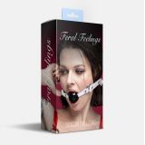 Кляп силіконовий Feral Feelings Silicon Ball Gag White/Black, білий ремінець, чорна кулька