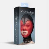 Маска сердце сетка с открытым ртом Feral Feelings - Hearts Mask Black/Red