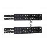 Кайдани на щиколотки Leather Double Fix Leg Cuffs Black