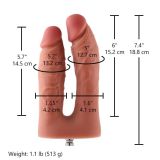 Двойной фаллоимитатор для секс-машин Hismith Silicone Double Penetrator Dildo, система KlicLok