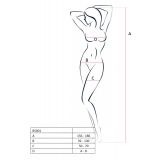 Бодістокінг Passion BS025 white, сукня-сітка, спущене плече, довгий рукав