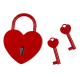 Металевий замок з двома ключиками Heart Padlock, 6 см