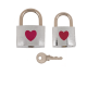 Металеві замочки з ключиком Love Lock, 4,7 см і 5 см