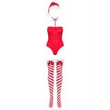 Боди Obsessive Kissmas teddy red S/M