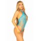 Мереживне тедді Leg Avenue Lace and net halter teddy One size Turquoise, глибокий виріз, халтер
