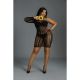 Платье-бодистокинг Moonlight Plus Model 05 XL-XXXL Black, закрытое одно плечо и рукав