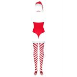 Боди Obsessive Kissmas teddy red S/M