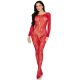 Бодістокінг Leg Avenue Crotchless Fishnet Bodystocking One Size Red