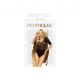 Боди Penthouse All The Way S/L Black, открытая спинка, рукава, низ в виде высоких трусиков танга