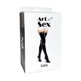 Сексуальные виниловые чулки Art of Sex - Lora, размер L, с эффектом мокрого бархата