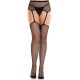 Колготки-панчохи Leg Avenue Backseam Net Stockings з поясом для панчіх, один розмір, чорні Колготки-панчохи Leg Avenue Backseam Net Stockings з поясом для панчіх, один розмір, чорні