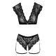 2251280 Cottelli Collection Top And Crotchless Briefs Black