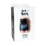 Лакована спідниця на шнурівці Art of Sex - Molly, колір чорний з ефектом голограми, XS-M