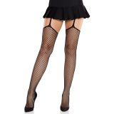 Колготки-панчохи Leg Avenue Backseam Net Stockings з поясом для панчіх, один розмір, чорні Колготки-панчохи Leg Avenue Backseam Net Stockings з поясом для панчіх, один розмір, чорні