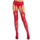 Колготки Leg Avenue Net Stockings with Attached Garter Belt One Size Red Колготки Leg Avenue Net Stockings with Attached Garter Belt One Size Red