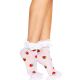 Носки женские с клубничным принтом Leg Avenue Strawberry ruffle top anklets One size, кружевные манж