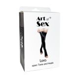 Чулки Art of Sex - Lora с открытыми пальцами и пяткой, размер S, с эффектом голограммы