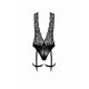 Боди Noir Handmade F297 Libido, S, черное, кружево, низ под латекс, открытый доступ, гартеры