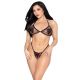 Комплект Leg Avenue Fishnet Bra Top and G-String Panty One Size Black
