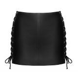 2001080 Zado Leather Skirt Black
