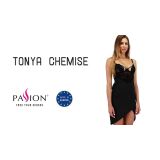 Сорочка приталенная TONYA CHEMISE black L/XL - Passion Exclusive, трусики