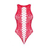 Ажурный бодистокинг с эффектом шнуровки Obsessive B120 teddy red S/M/L, красный