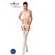 Бодистокинг Passion BS047 white, комбинезон, имитация топа, чулок и пояса