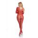 Бодістокінг - Pink Lipstick Lingerie Risque Crotchless Bodystocking Red, M/L