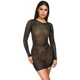 2450445 Cottelli Collection Body Chain - Gold {} S-L