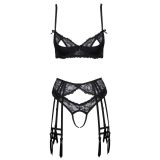 2215314 Cottelli Collection Bra Suspender Set Black