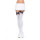 Leg Avenue Nylon Thigh Highs With Bow - чулки с бантиком (белый с голубым)