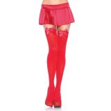 Leg Avenue Nylon Thigh Highs With Bow - чулки с бантиком (белый с голубым)