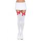 Leg Avenue Nylon Thigh Highs With Bow - чулки с бантиком (белый с голубым)